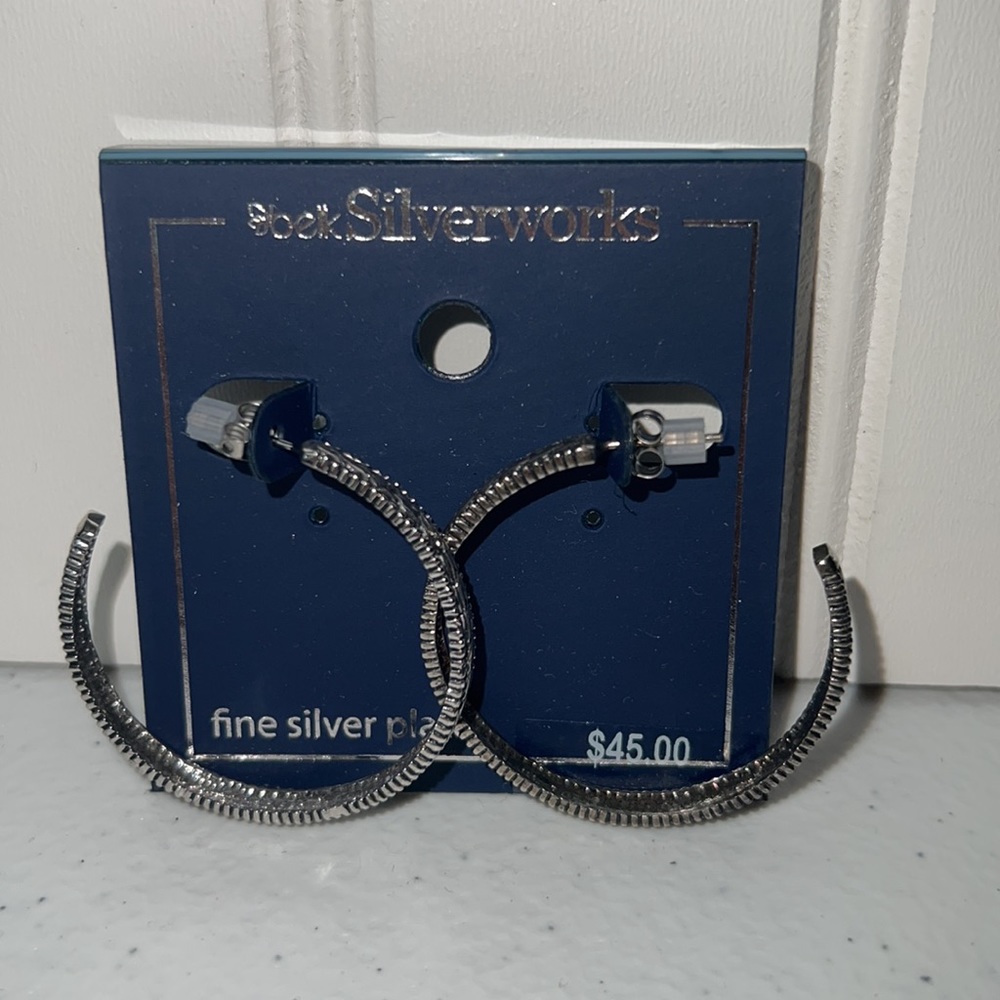 Silver-Plated Bali-Inspired Filigree Hoop Earrings